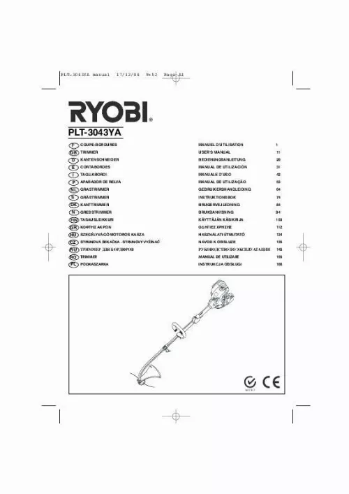 Mode d'emploi RYOBI PLT-3043YA
