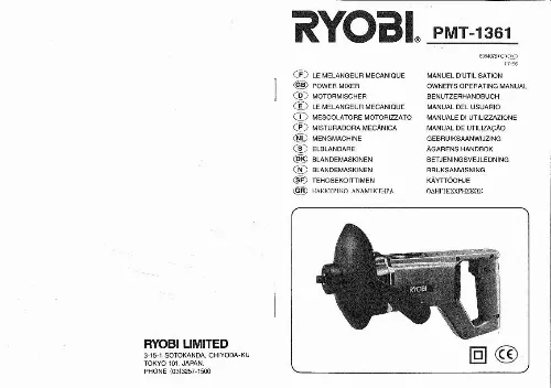Mode d'emploi RYOBI PMT-1361