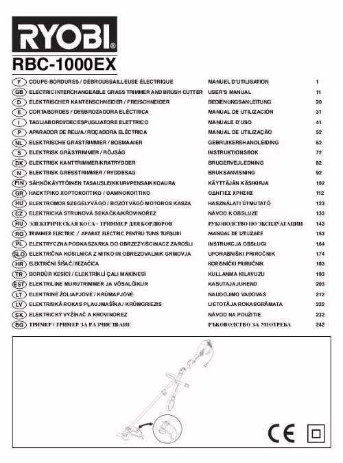 Mode d'emploi RYOBI RBC1000EX