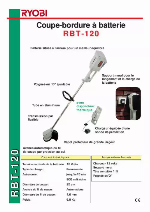 Mode d'emploi RYOBI RBT-120
