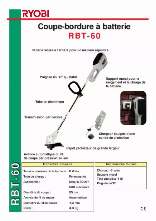 Mode d'emploi RYOBI RBT-60