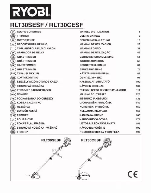 Mode d'emploi RYOBI RLT30SESF