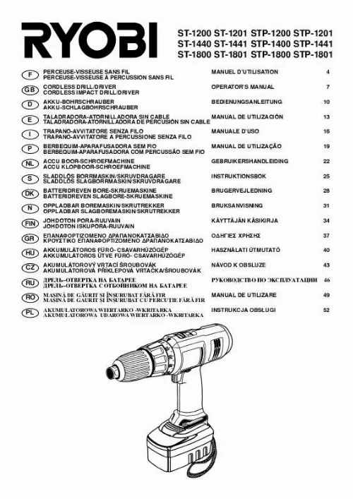 Mode d'emploi RYOBI STP-1201