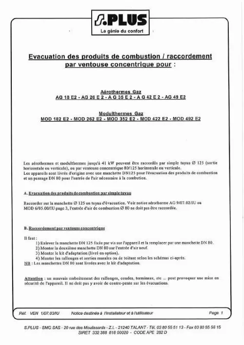 Mode d'emploi S.PLUS AG 49 E2