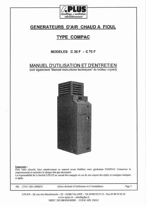 Mode d'emploi S.PLUS C 70 F