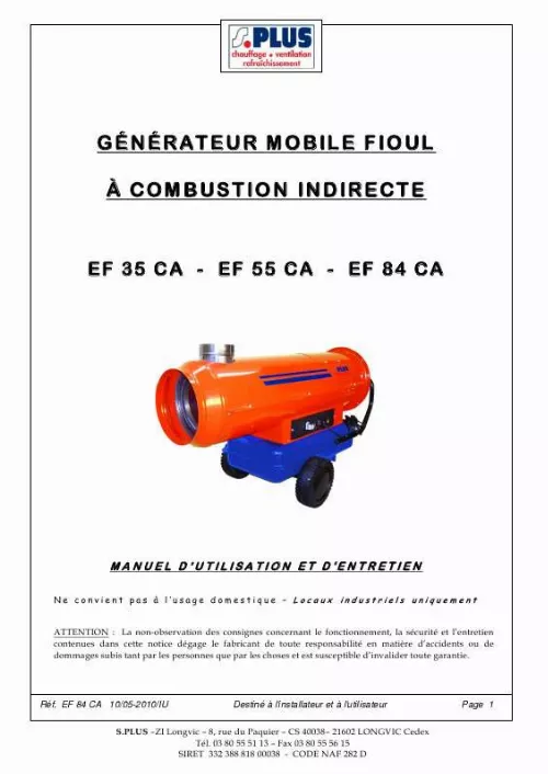 Mode d'emploi S.PLUS EF 35 CA