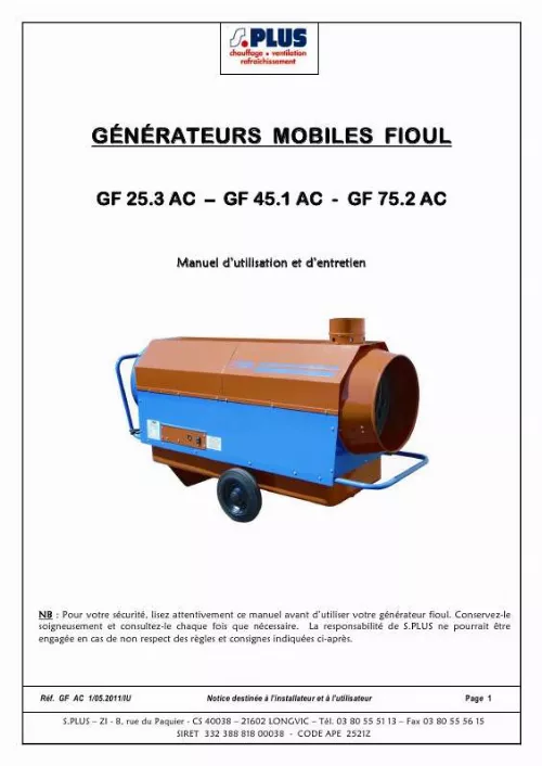 Mode d'emploi S.PLUS GF 25-3 AC