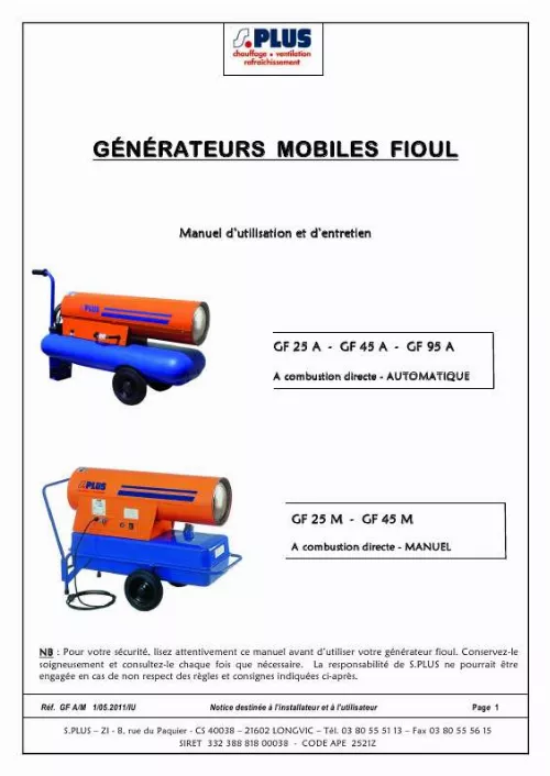 Mode d'emploi S.PLUS GF 25 M