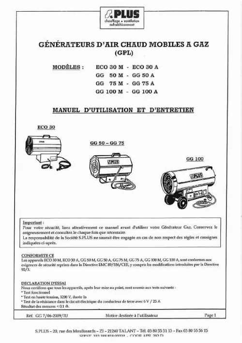 Mode d'emploi S.PLUS GG75 M