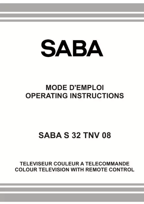 Mode d'emploi SABA S 32 TNV 08