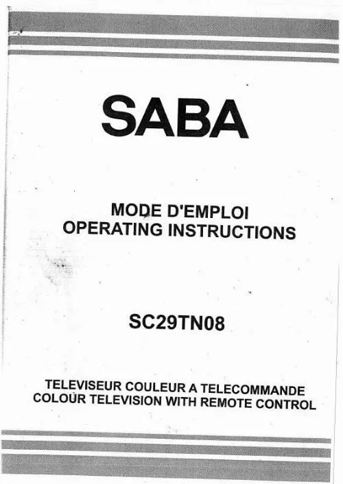 Mode d'emploi SABA SCTN08