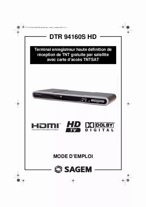 Mode d'emploi SAGEM DTR94160S HD