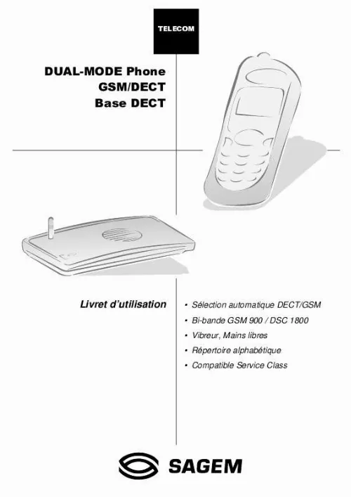 Mode d'emploi SAGEM DUAL MODE PHONE