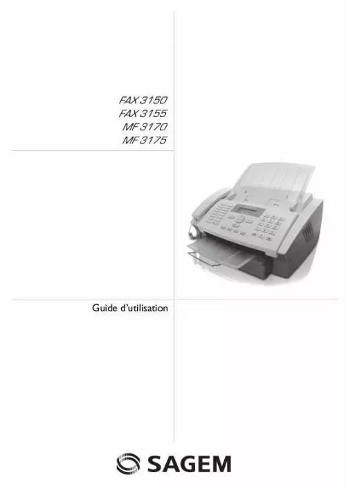 Mode d'emploi SAGEM FAX3150