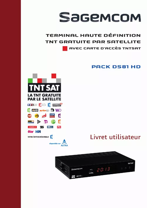 Mode d'emploi SAGEM HD SAT DS81HD