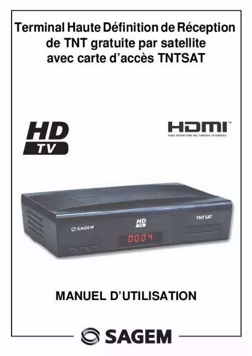 Mode d'emploi SAGEM ISD 91 TNTSAT HD
