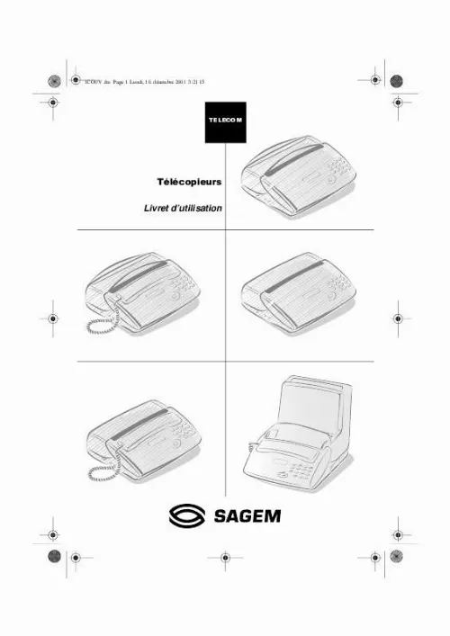 Mode d'emploi SAGEM PHONEFAX 2625