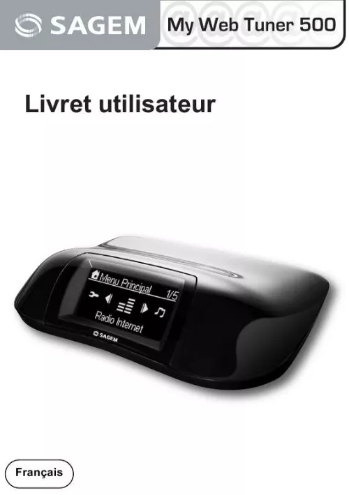 Mode d'emploi SAGEM WEB TUNER 500