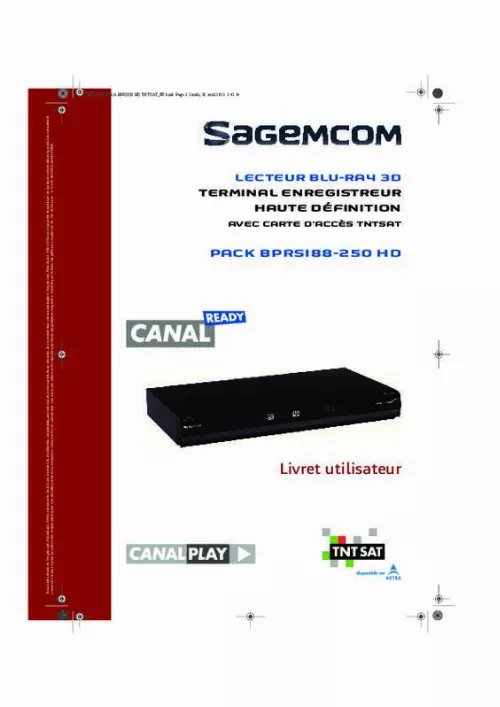 Mode d'emploi SAGEMCOM BPRSI88-250 HD