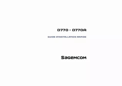 Mode d'emploi SAGEMCOM DD 770 A
