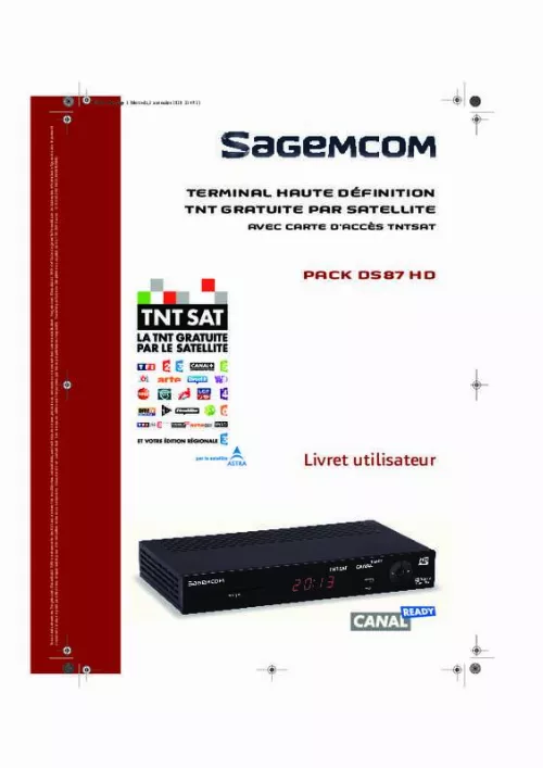 Mode d'emploi SAGEMCOM DS87 HD SATELLITE