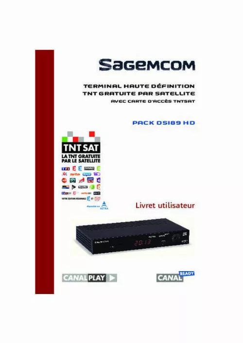 Mode d'emploi SAGEMCOM DSI 89 HD TNTSAT
