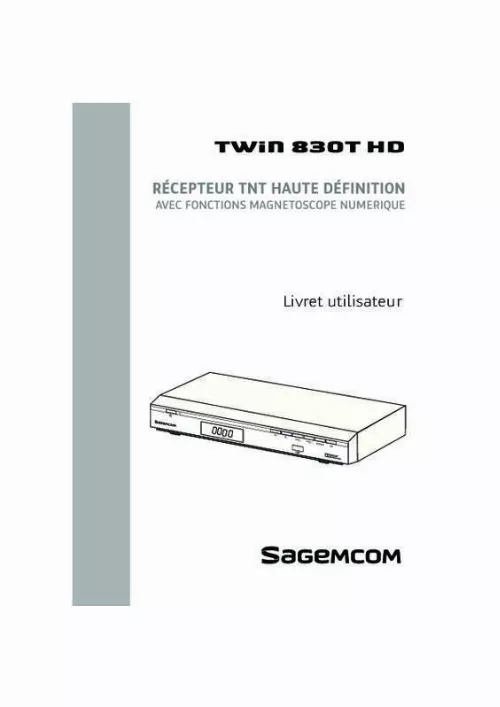 Mode d'emploi SAGEMCOM TWIN830T HD