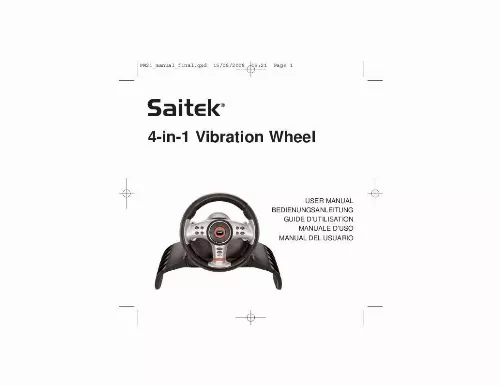 Mode d'emploi SAITEK 4 IN 1 VIBRATION WHEEL