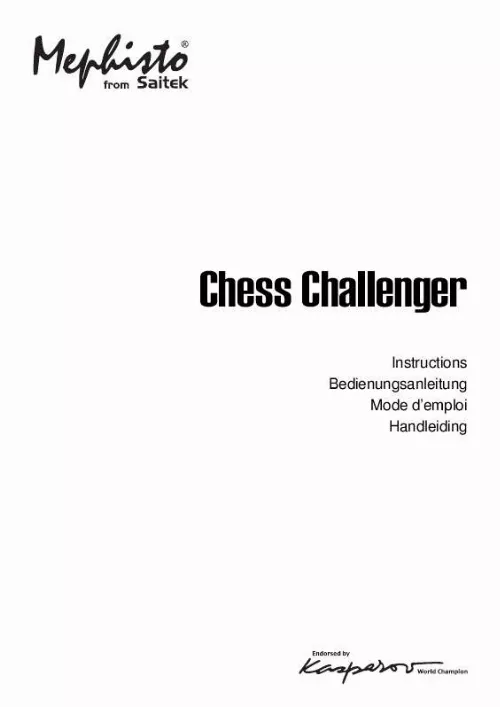 Mode d'emploi SAITEK CHESS CHALLENGER