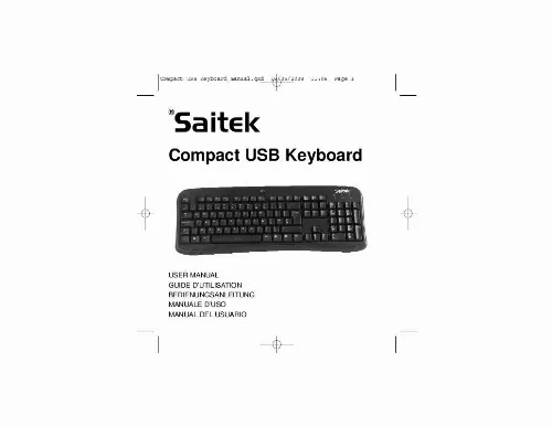 Mode d'emploi SAITEK COMPACT USB KEYBOARD