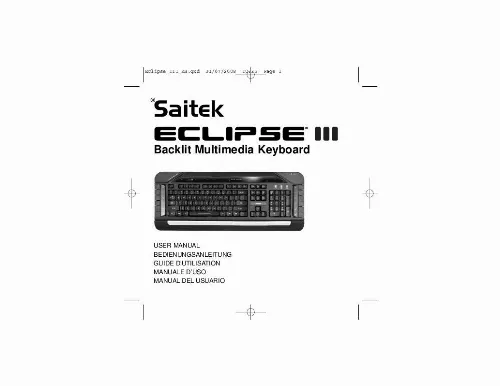 Mode d'emploi SAITEK ECLIPSE III