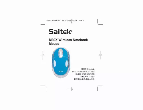 Mode d'emploi SAITEK M80X WIRELESS MOUSE NANO