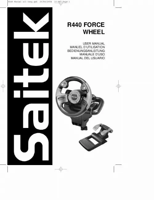 Mode d'emploi SAITEK R440 FORCE FEEDBACK WHEEL