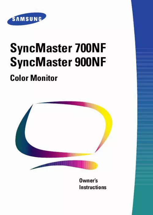 Mode d'emploi SAMSUNG SYNCMASTER 700NF