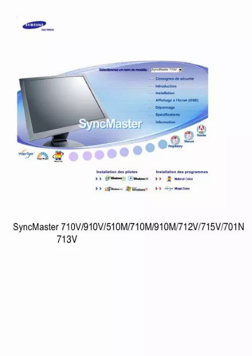 Mode d'emploi SAMSUNG SYNCMASTER 710V