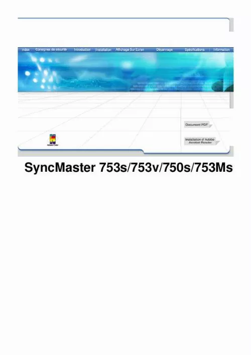 Mode d'emploi SAMSUNG SYNCMASTER 753MS