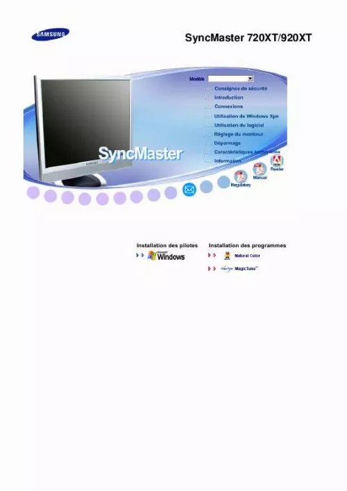 Mode d'emploi SAMSUNG SYNCMASTER 920XT