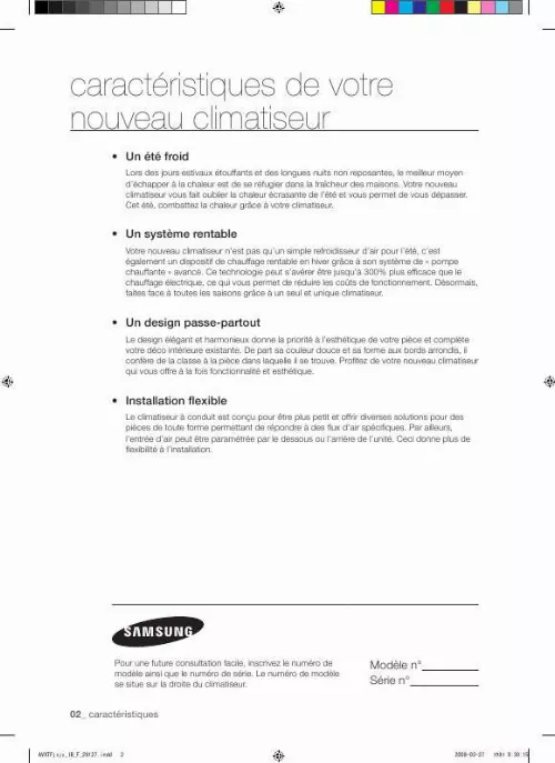 Mode d'emploi SAMSUNG AV-XTFH056EE