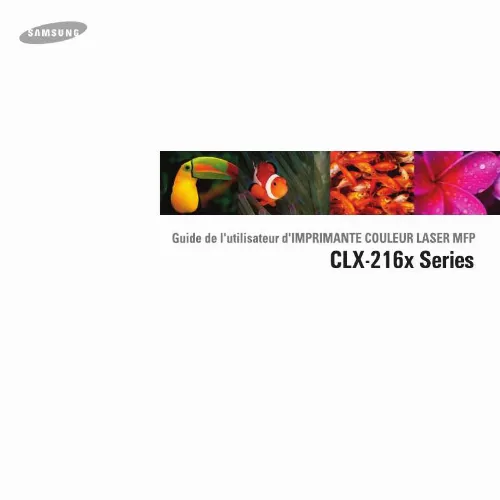 Mode d'emploi SAMSUNG CLX-2160-SEE