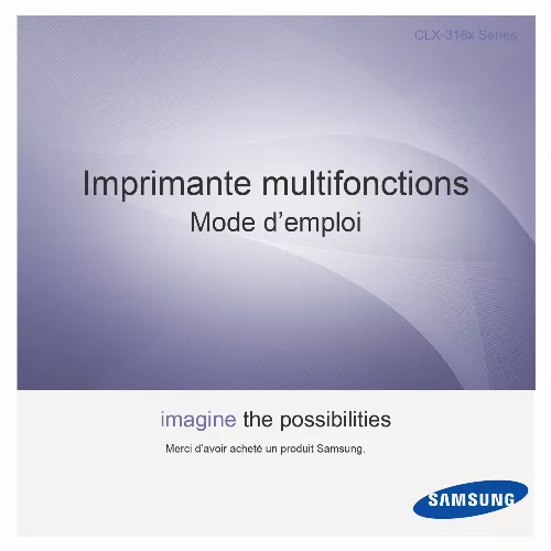 Mode d'emploi SAMSUNG CLX-3185F