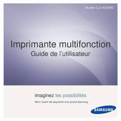 Mode d'emploi SAMSUNG CLX-8385ND