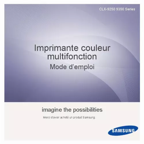 Mode d'emploi SAMSUNG CLX-9250ND