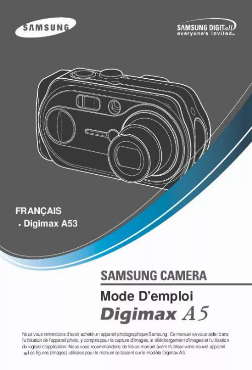 Mode d'emploi SAMSUNG DIGIMAXA5