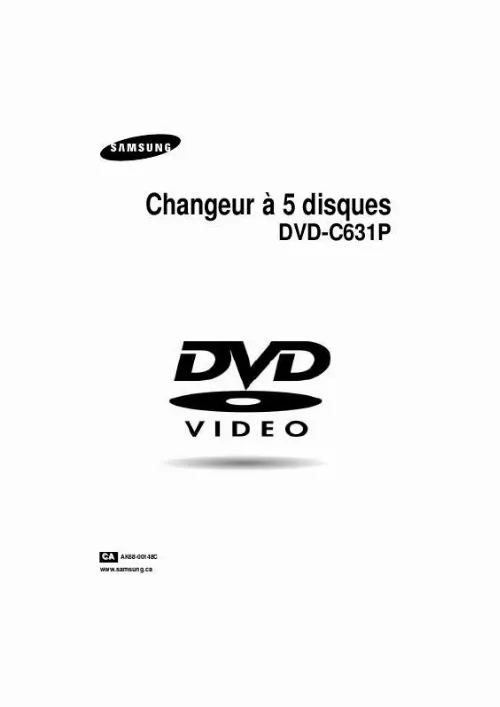 Mode d'emploi SAMSUNG DVD-C631P