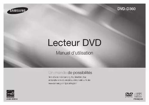 Mode d'emploi SAMSUNG DVD-D360