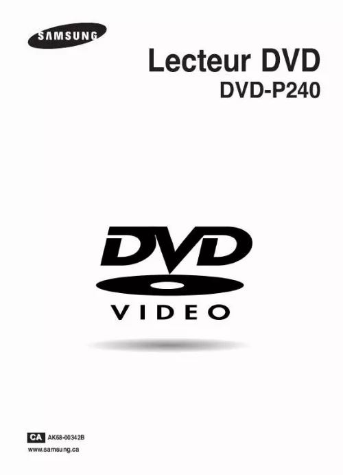 Mode d'emploi SAMSUNG DVD-P240