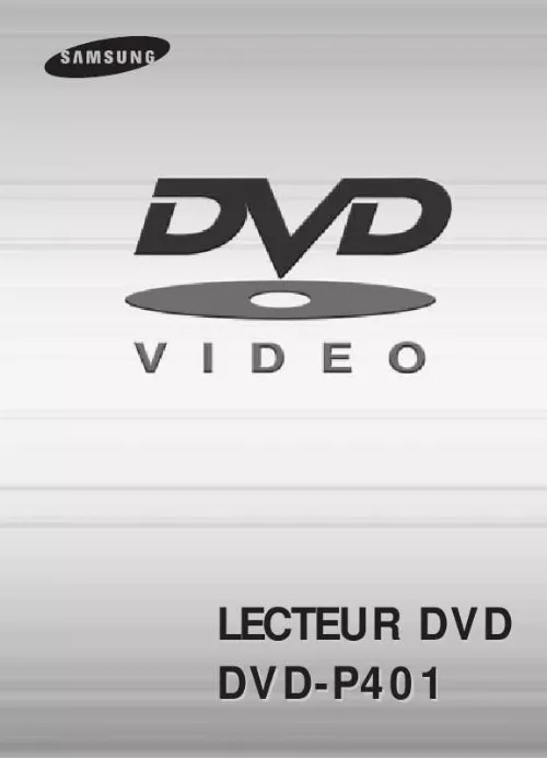 Mode d'emploi SAMSUNG DVD-P401