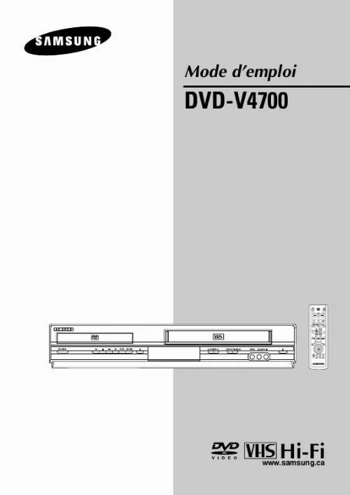 Mode d'emploi SAMSUNG DVD-V4700