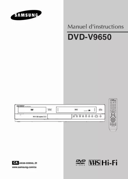 Mode d'emploi SAMSUNG DVD-V9650