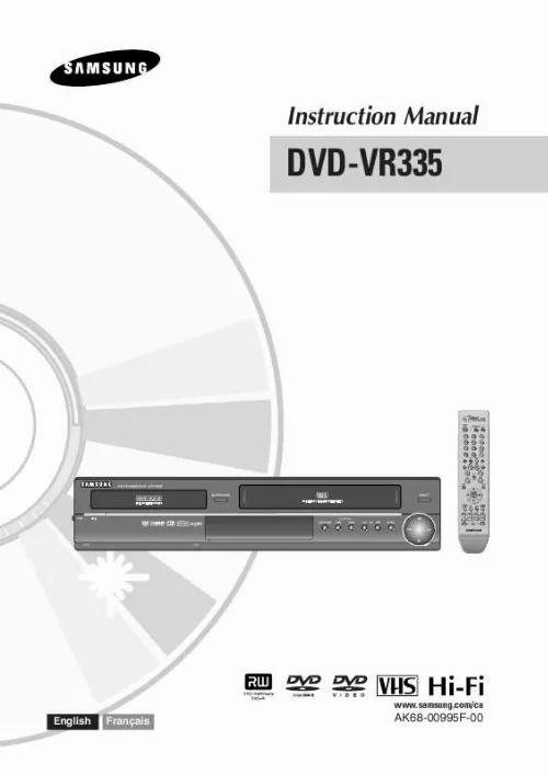 Mode d'emploi SAMSUNG DVD-VR335